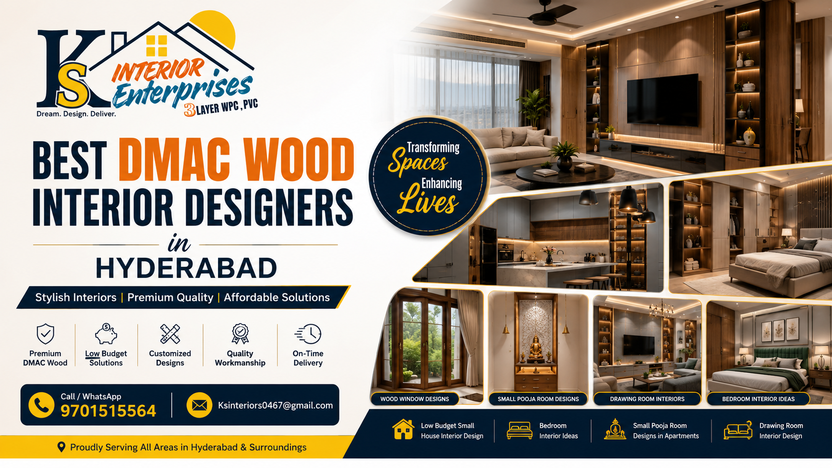 Best DMAC Wood Interior Designers in Hyderabad