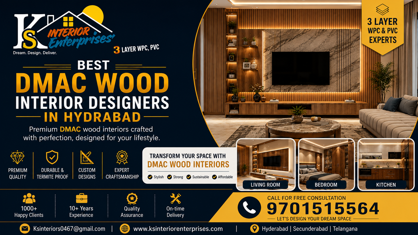 Best DMAC Wood Interior Designers in Hyderabad
