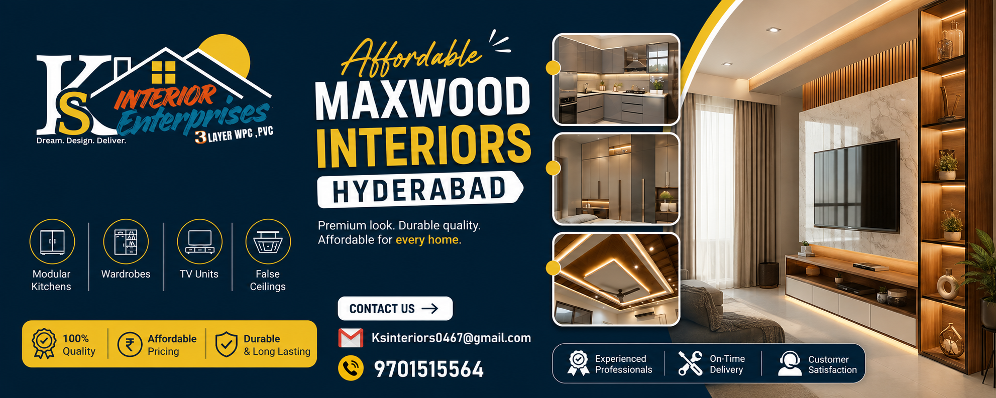 Affordable Maxwood Interiors Hyderabad